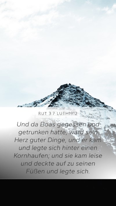 Rut 3:7 LUTH1912 Mobile Phone Wallpaper - Und da Boas gegessen und getrunken hatte, ward - Mobile Bible Verse Wallpaper