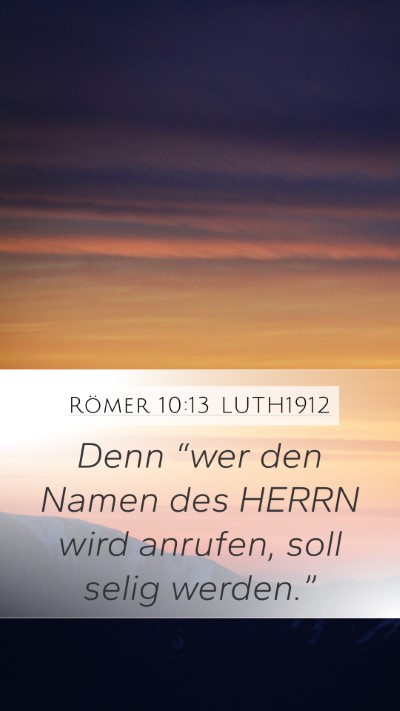 Römer 10:13 LUTH1912 Bible Verse Image
