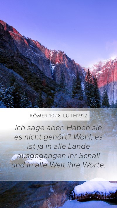 Römer 10:18 LUTH1912 Bible Verse Image
