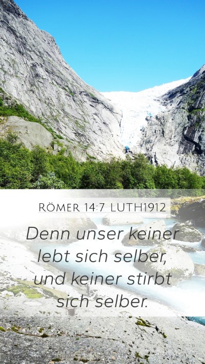Römer 14:7 LUTH1912 Bible Verse Image