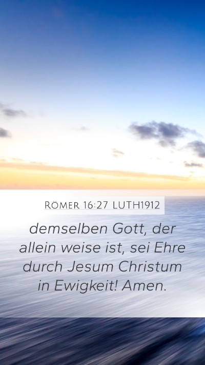 Römer 16:27 LUTH1912 Bible Verse Image