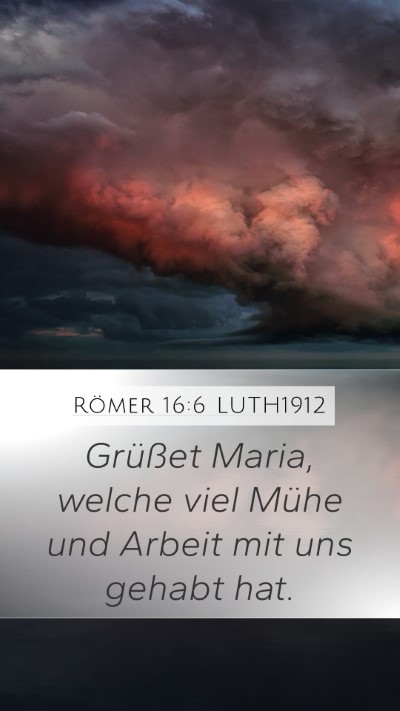 Römer 16:6 LUTH1912 Mobile Phone Wallpaper - Grüßet Maria, welche viel Mühe und Arbeit mit - Mobile Bible Verse Wallpaper