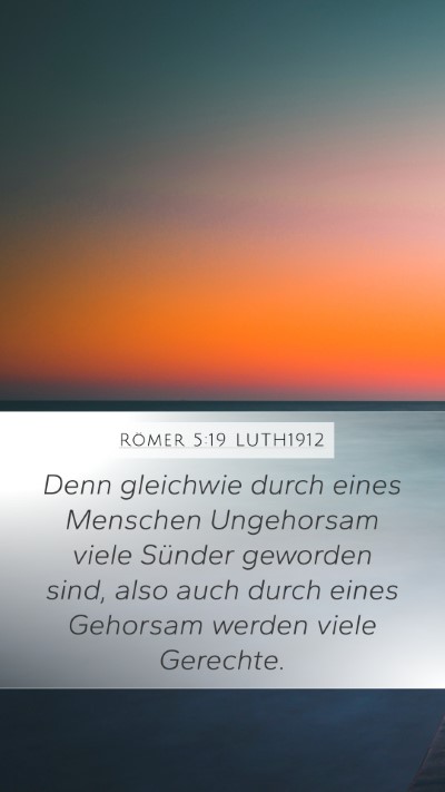 Römer 5:19 LUTH1912 Bible Verse Image