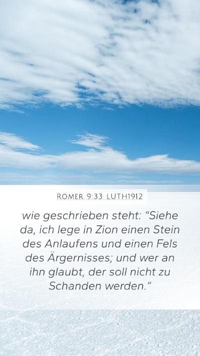 Römer 9:33 LUTH1912 Bible Verse Image