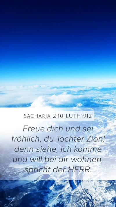Sacharja 2:10 LUTH1912 Bible Verse Image
