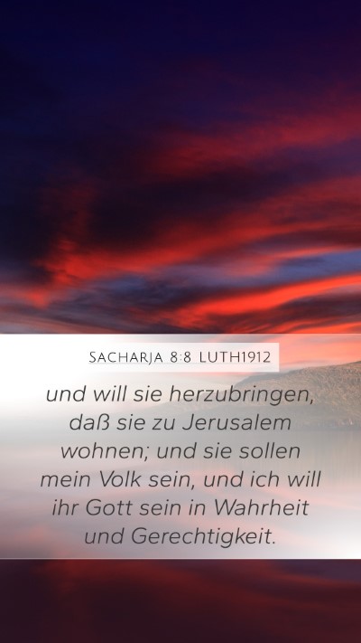 Sacharja 8:8 LUTH1912 Bible Verse Image