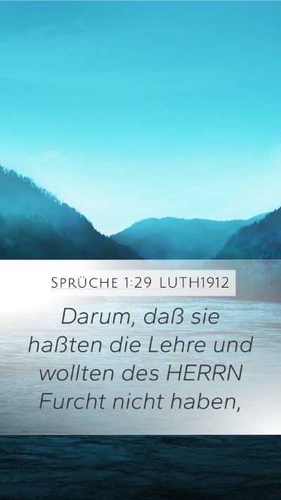 Sprüche 1:29 LUTH1912 Bible Verse Image
