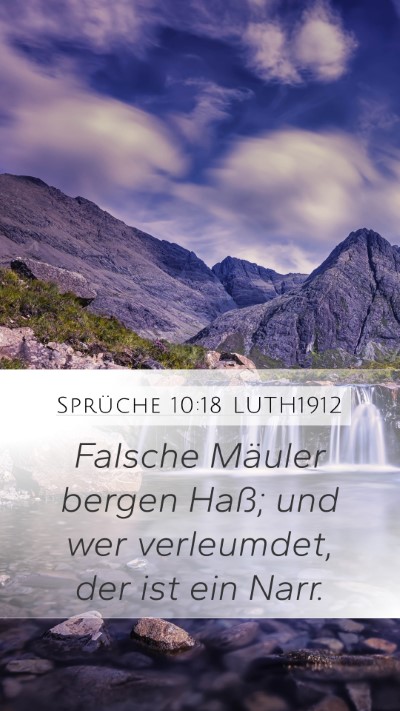 Sprüche 10:18 LUTH1912 Bible Verse Image