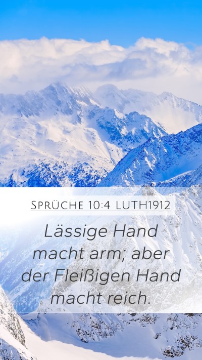 Sprüche 10:4 LUTH1912 Bible Verse Image