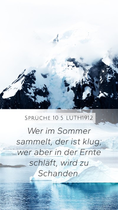 Sprüche 10:5 LUTH1912 Bible Verse Image