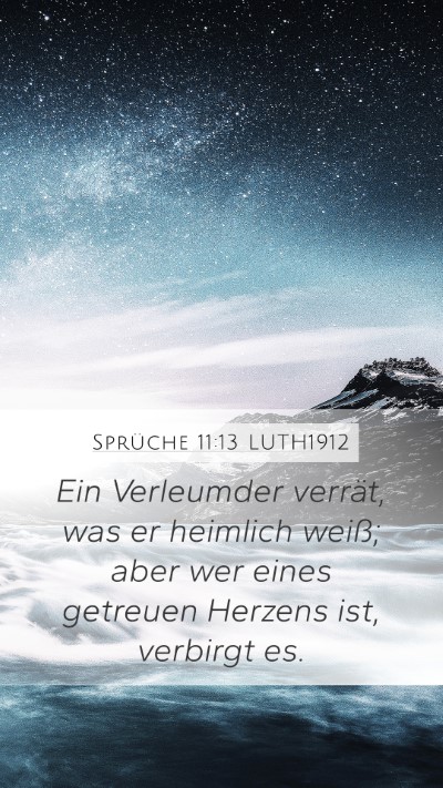 Sprüche 11:13 LUTH1912 Bible Verse Image