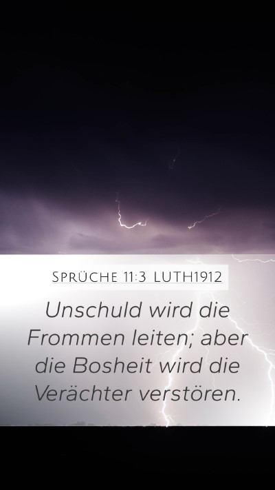 Sprüche 11:3 LUTH1912 Bible Verse Image