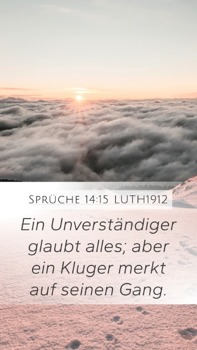 Sprüche 14:15 LUTH1912 Bible Verse Image