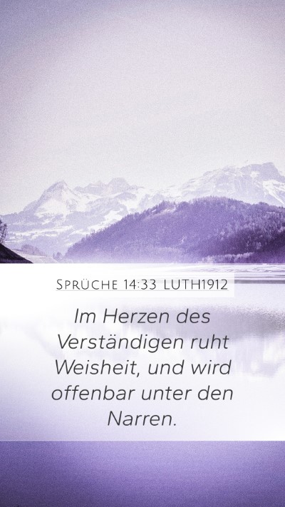 Sprüche 14:33 LUTH1912 Bible Verse Image