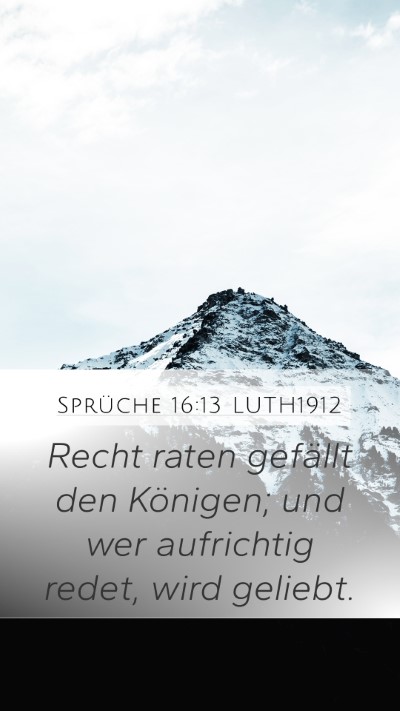 Sprüche 16:13 LUTH1912 Bible Verse Image