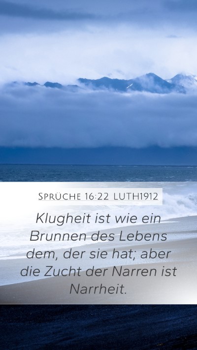 Sprüche 16:22 LUTH1912 Bible Verse Image
