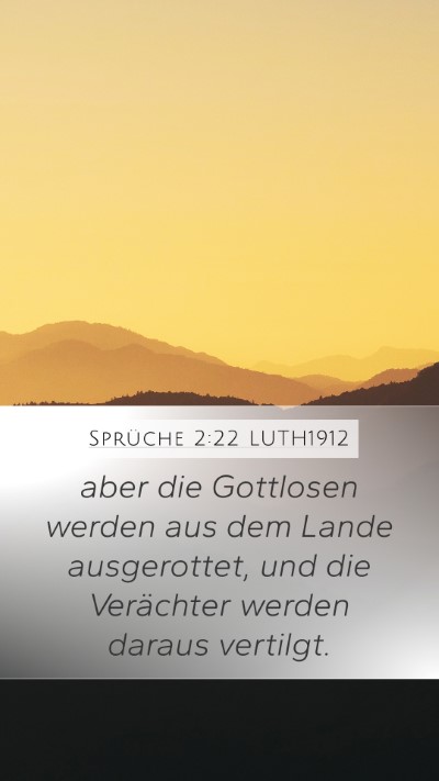 Sprüche 2:22 LUTH1912 Bible Verse Image