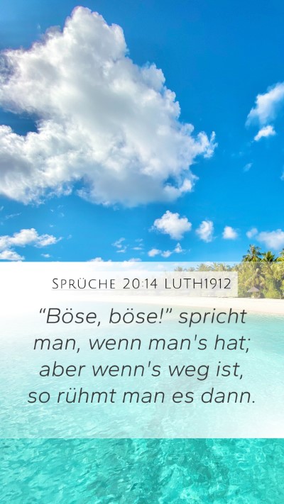 Sprüche 20:14 LUTH1912 Bible Verse Image