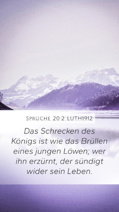 Sprüche 20:2 LUTH1912 Bible Verse Image