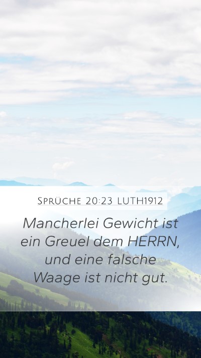 Sprüche 20:23 LUTH1912 Bible Verse Image