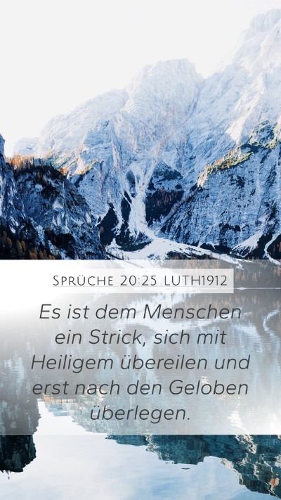 Sprüche 20:25 LUTH1912 Bible Verse Image