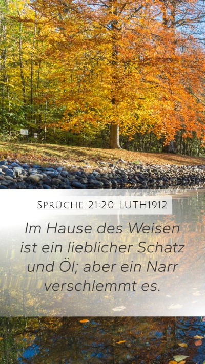 Sprüche 21:20 LUTH1912 Bible Verse Image