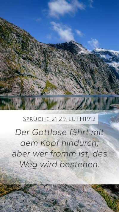 Sprüche 21:29 LUTH1912 Bible Verse Image