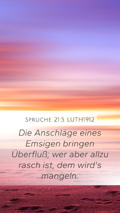 Sprüche 21:5 LUTH1912 Bible Verse Image