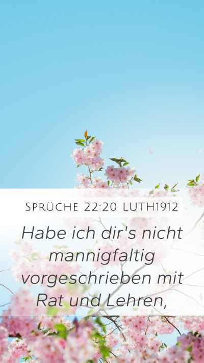 Sprüche 22:20 LUTH1912 Bible Verse Image