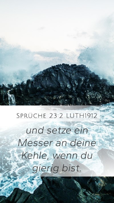 Sprüche 23:2 LUTH1912 Bible Verse Image