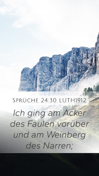 Sprüche 24:30 LUTH1912 Bible Verse Image