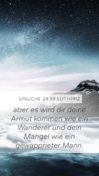 Sprüche 24:34 LUTH1912 Bible Verse Image