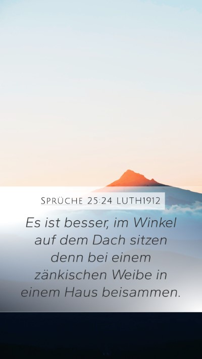 Sprüche 25:24 LUTH1912 Bible Verse Image