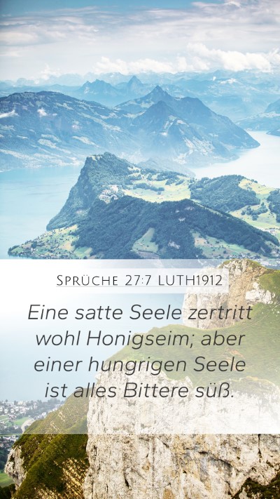 Sprüche 27:7 LUTH1912 Bible Verse Image