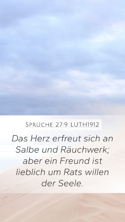 Sprüche 27:9 LUTH1912 Bible Verse Image