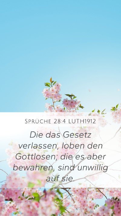 Sprüche 28:4 LUTH1912 Bible Verse Image