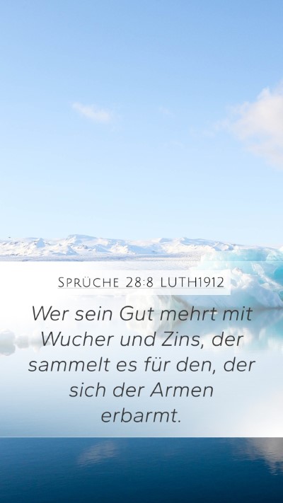 Sprüche 28:8 LUTH1912 Bible Verse Image