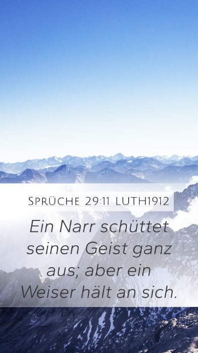 Sprüche 29:11 LUTH1912 Bible Verse Image