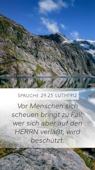 Sprüche 29:25 LUTH1912 Bible Verse Image