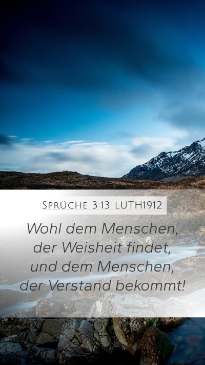 Sprüche 3:13 LUTH1912 Bible Verse Image