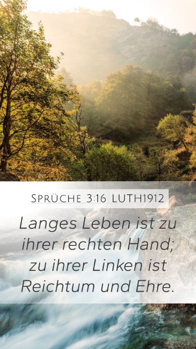 Sprüche 3:16 LUTH1912 Bible Verse Image