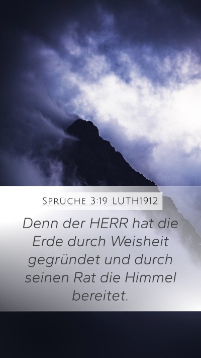 Sprüche 3:19 LUTH1912 Bible Verse Image