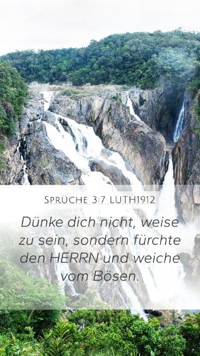Sprüche 3:7 LUTH1912 Bible Verse Image