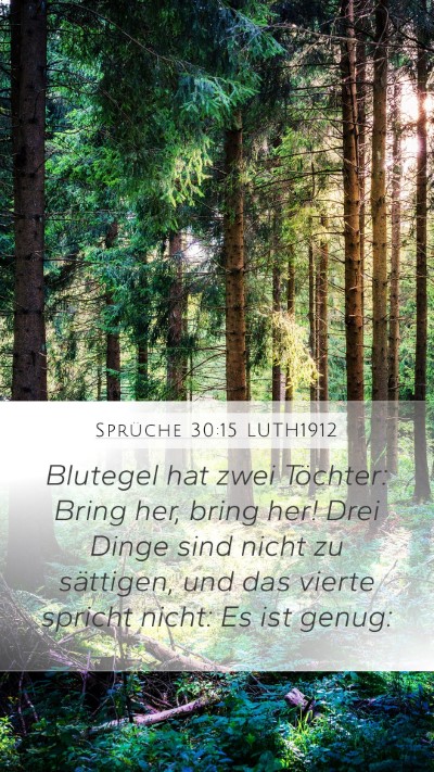 Sprüche 30:15 LUTH1912 Bible Verse Image