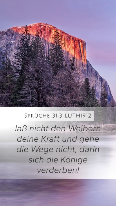 Sprüche 31:3 LUTH1912 Bible Verse Image
