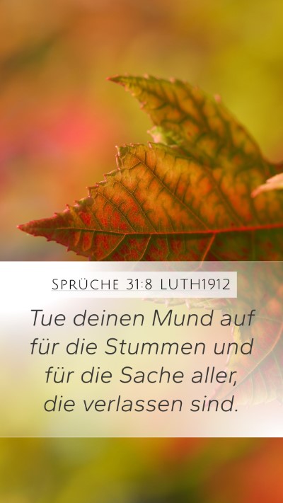 Sprüche 31:8 LUTH1912 Bible Verse Image