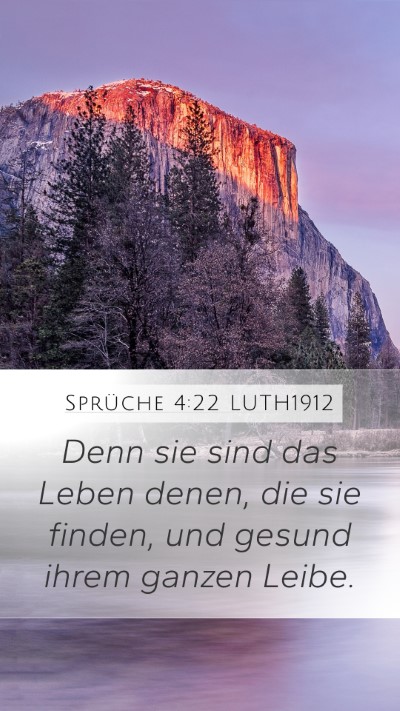 Sprüche 4:22 LUTH1912 Bible Verse Image