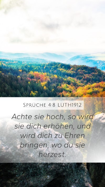 Sprüche 4:8 LUTH1912 Bible Verse Image