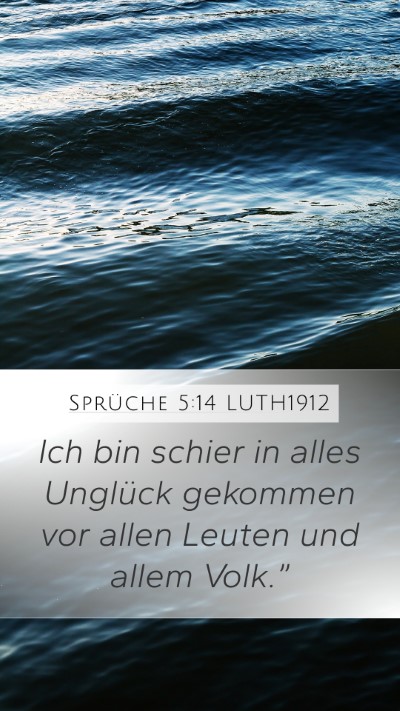 Sprüche 5:14 LUTH1912 Mobile Phone Wallpaper - Ich bin schier in alles Unglück gekommen vor - Mobile Bible Verse Wallpaper