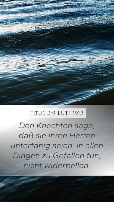 Titus 2:9 LUTH1912 Bible Verse Image